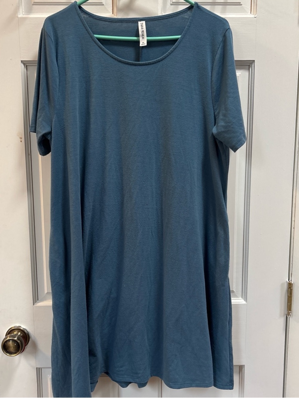 Zenana Outfitters Scoop Neck Dress in Dusty Blue
